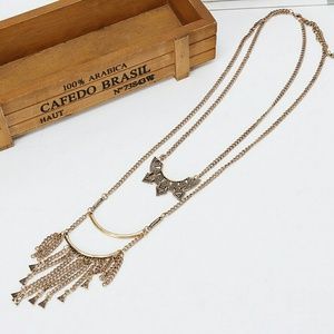 Boho tassle chain necklace
